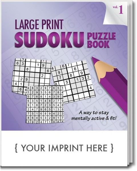 SCS1960 Large Print Sudoku Puzzle Book With Custom Imprint